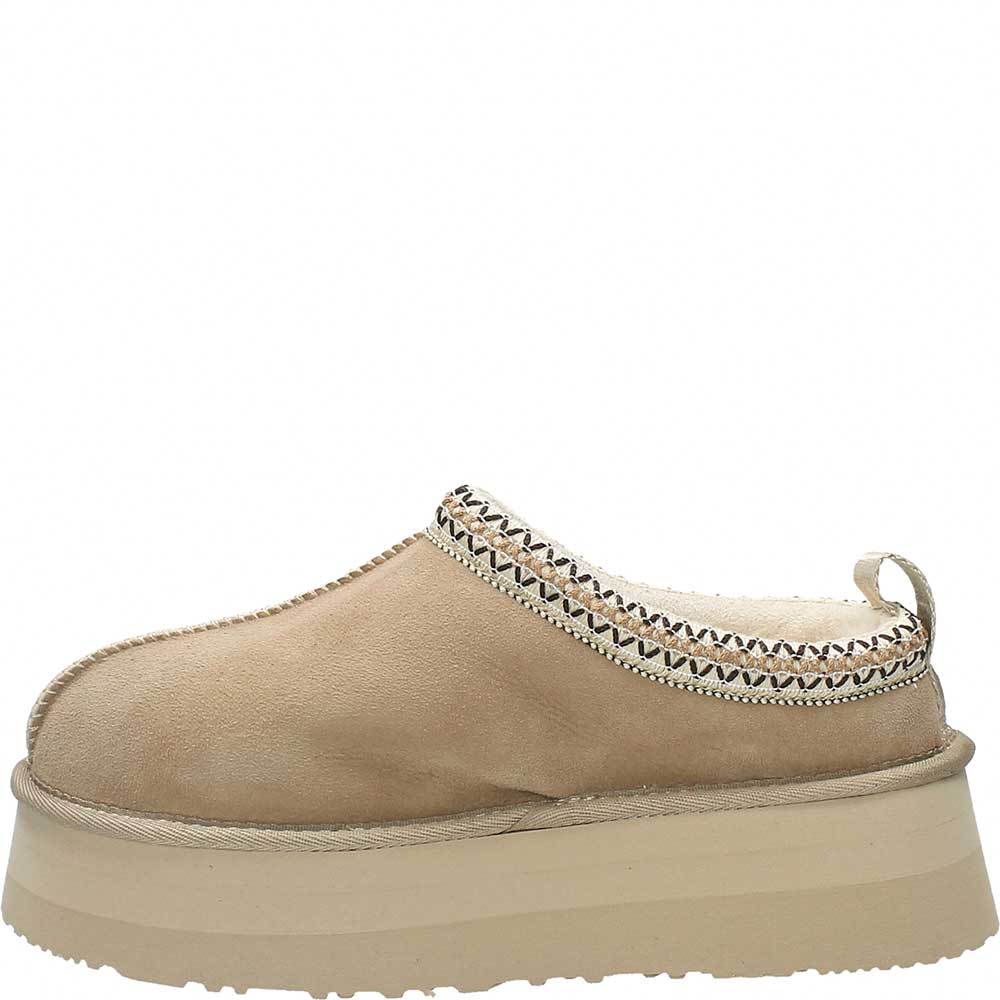 LM - Ciabatta Fluffy platform suede beige