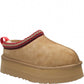 LM - Ciabatta Fluffy platform suede camel