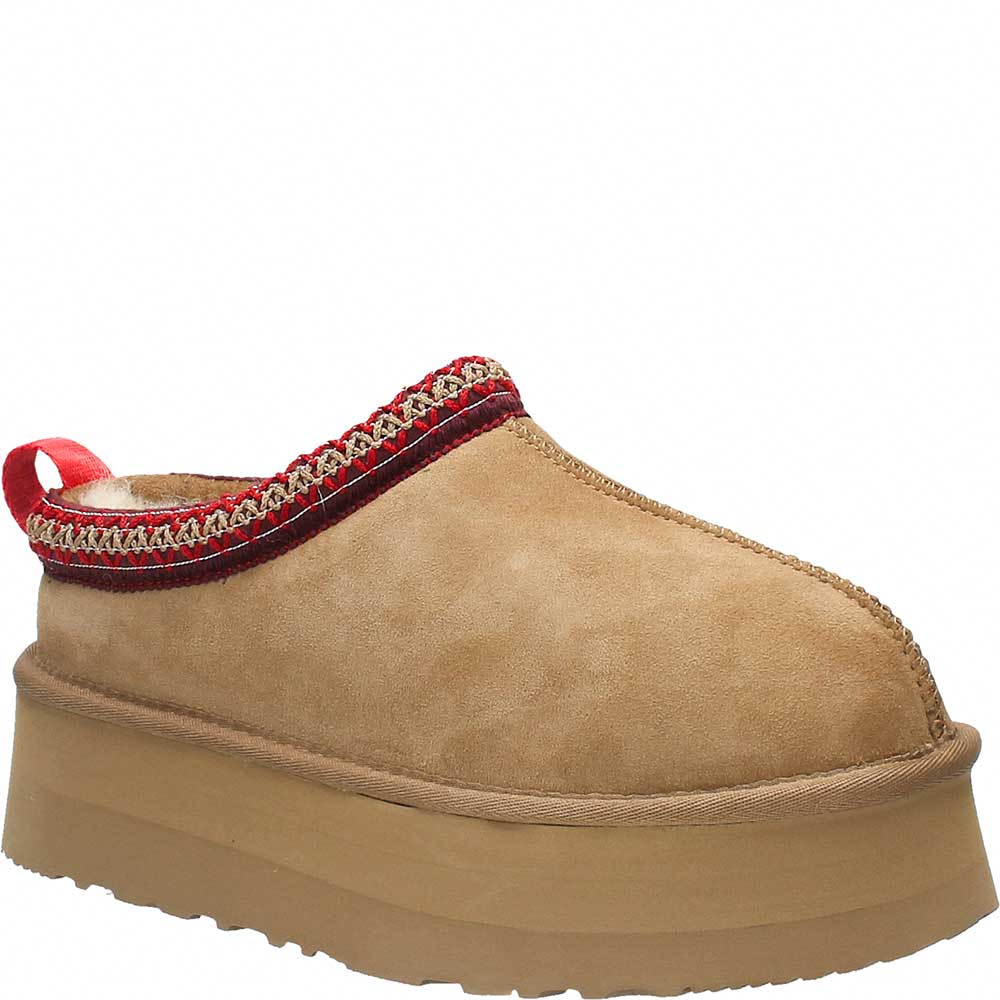 LM - Ciabatta Fluffy platform suede camel