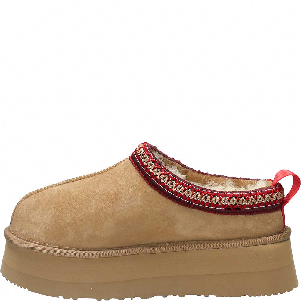 LM - Ciabatta Fluffy platform suede camel