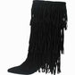 LM - Stivale Hontan nero con frange