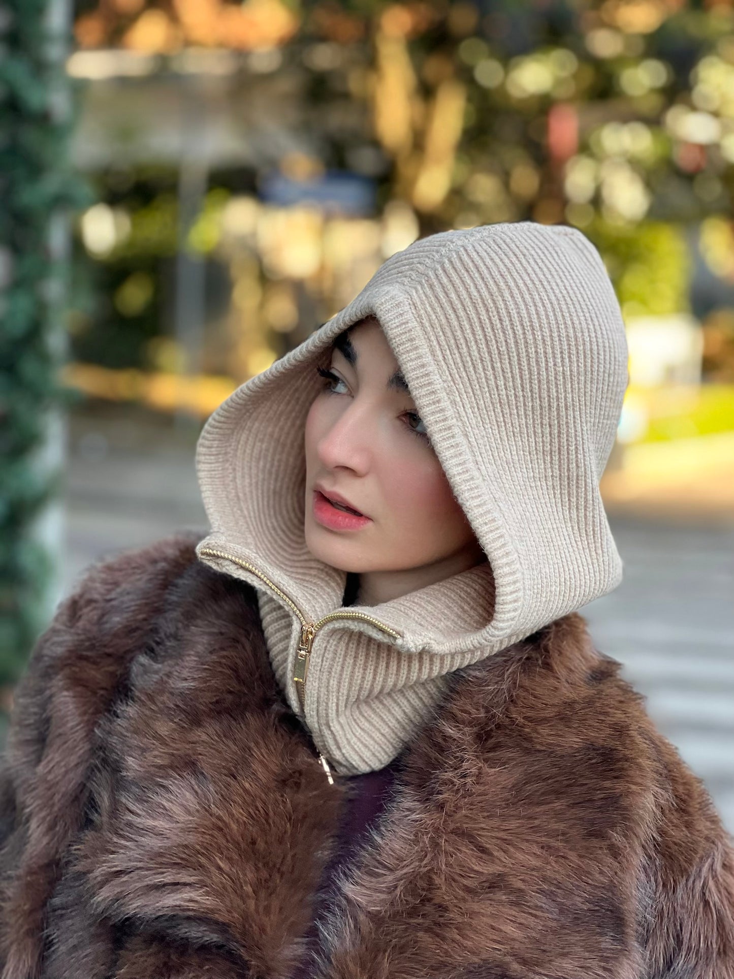 LM - Balaclava Geordie beige con zip