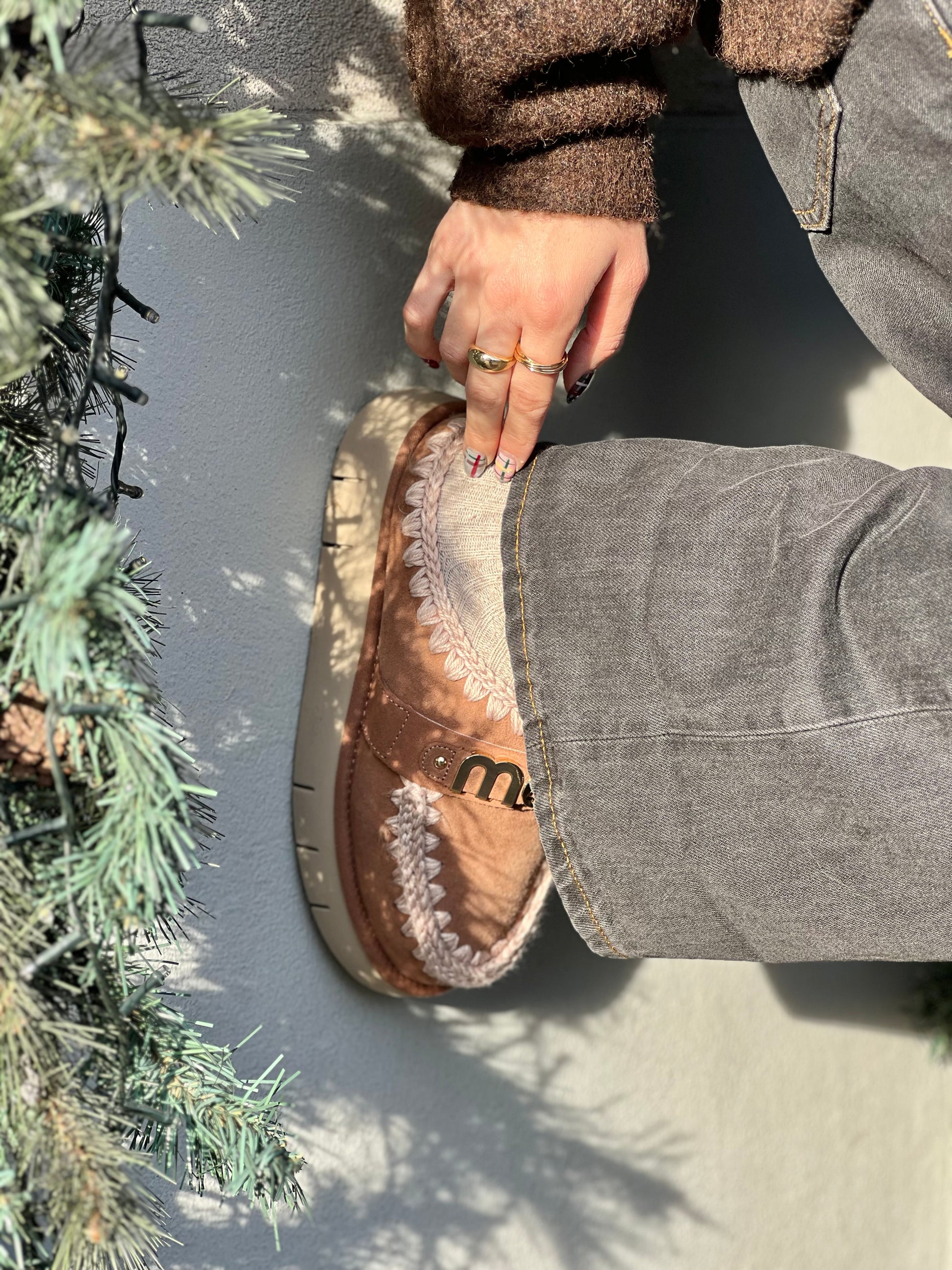 OF - MOU Bounce clog metal logo pink brown