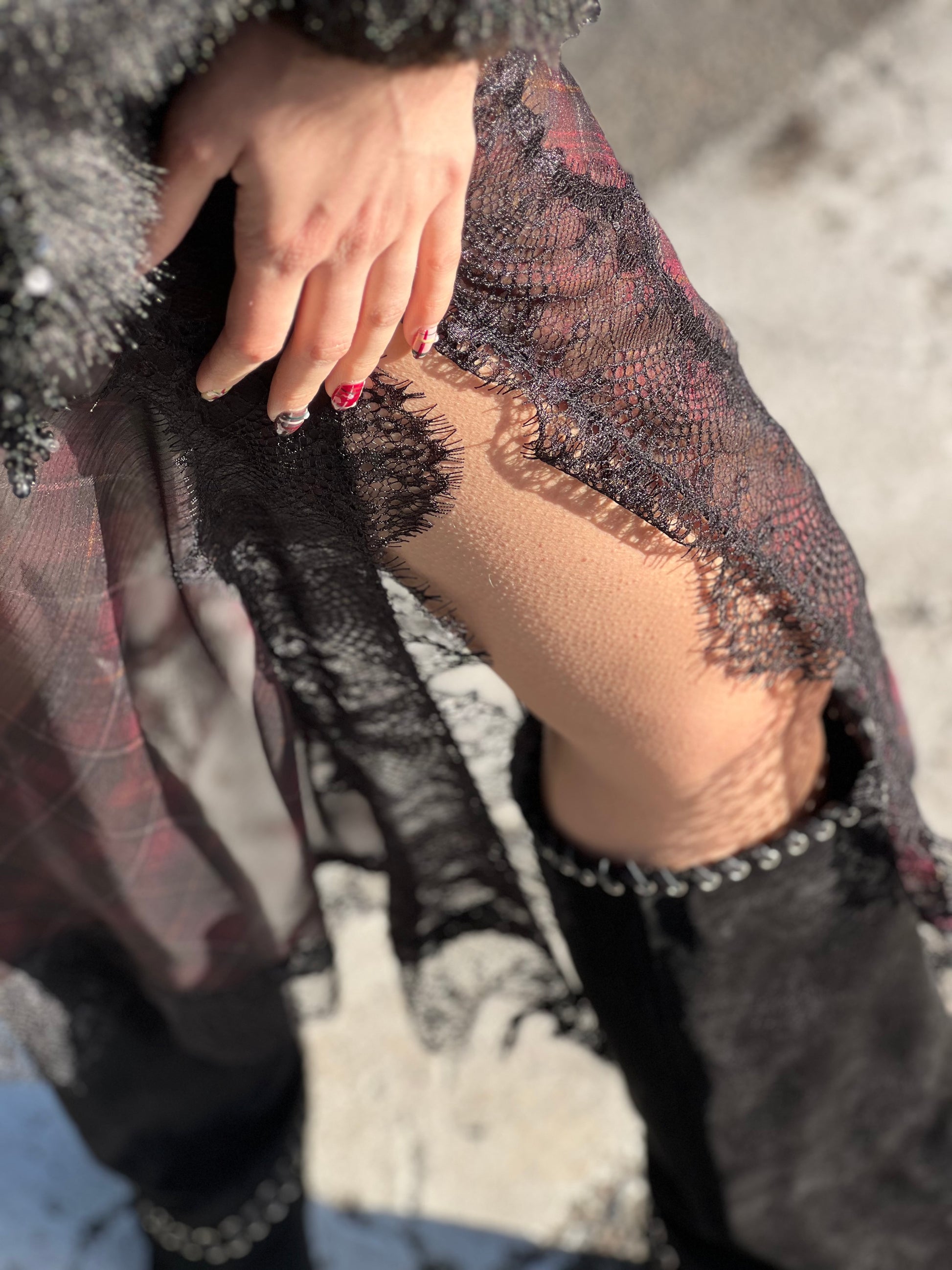 OF - LUMINA Gonna Woodie con inserti pizzo