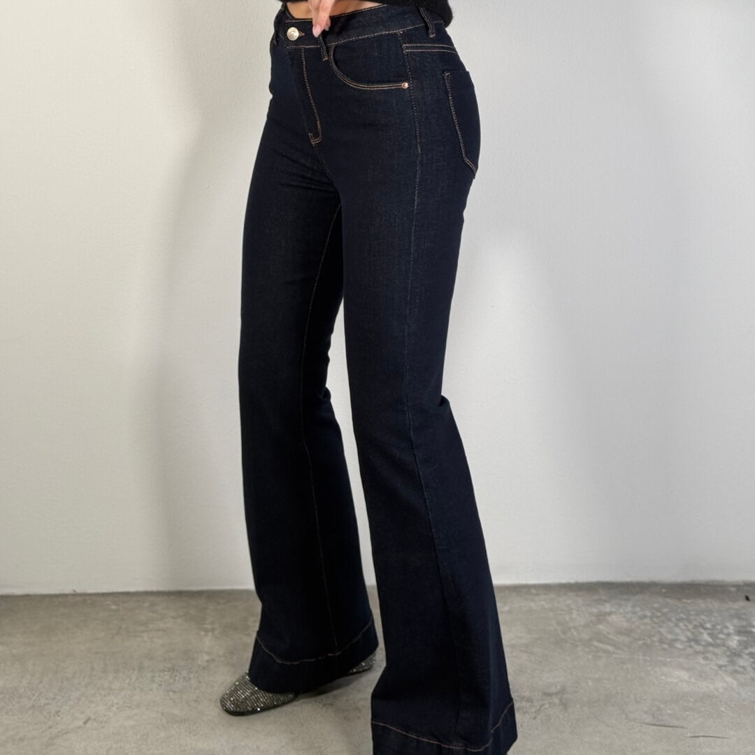 OF - Jeans Marlena blu a zampa