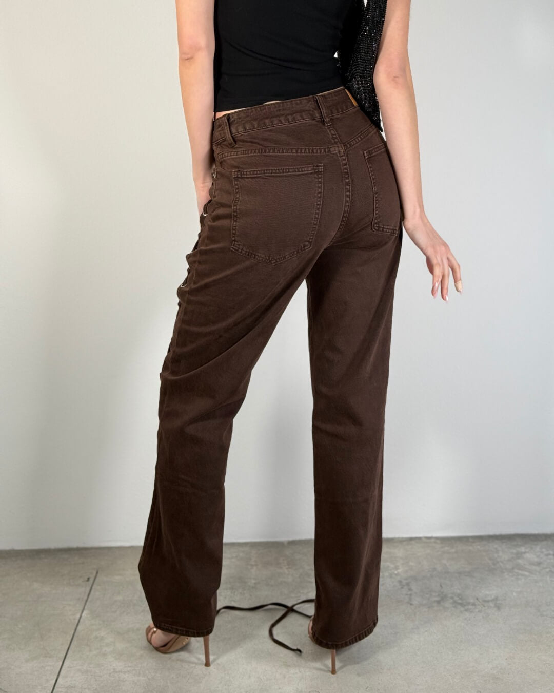 OF - Jeans Trelle intreccio marrone