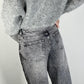 OF - Jeans Marlon grigio vintage con strass