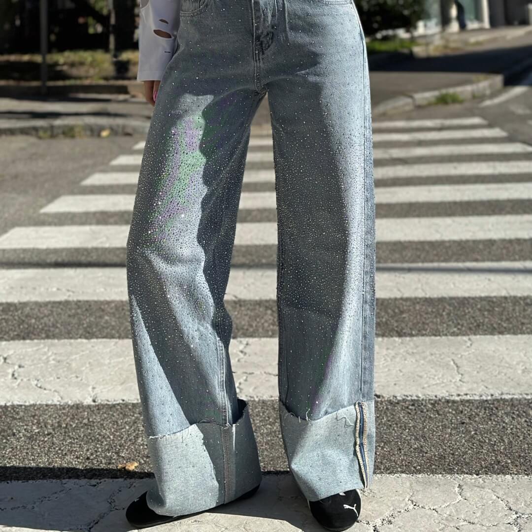 LM - Jeans Heng light blu con risvolto