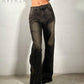 OF - Jeans Seo nero con strass