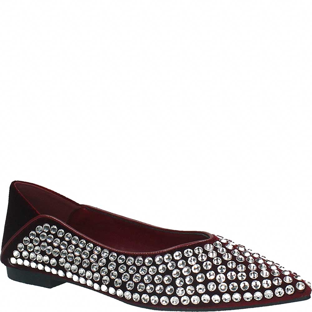 LM - Ballerina Kiki bordeaux con strass