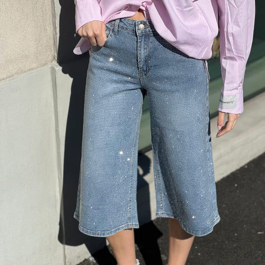 LM - Jorts Flamy blu con strass