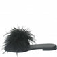Ciabattina Letty piume nero
