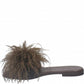 Ciabattina Letty piume marrone