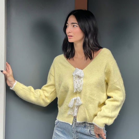 LM - Maglione Yelly giallo con fiocco