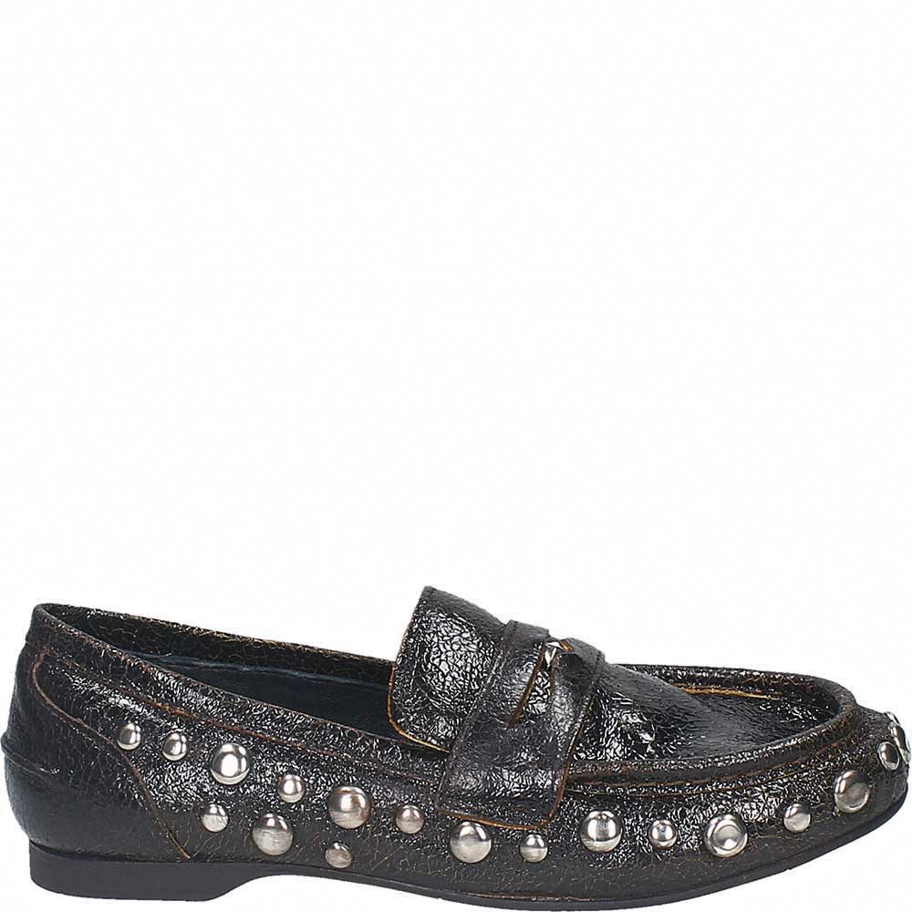 LM - Mocassino Marissa testa di moro con borchie argento