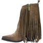 LM - Texano Alicia camoscio taupe con frange
