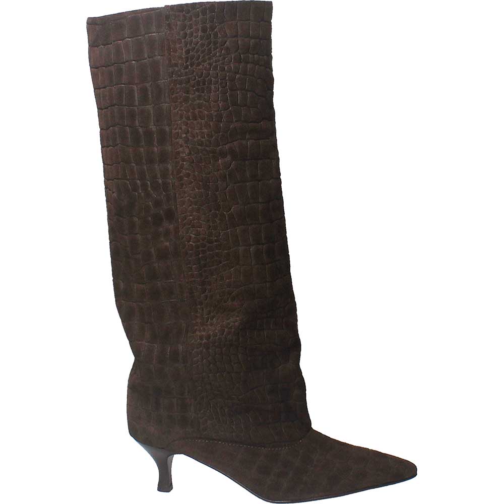 LM - Stivale Croco camoscio testa di moro