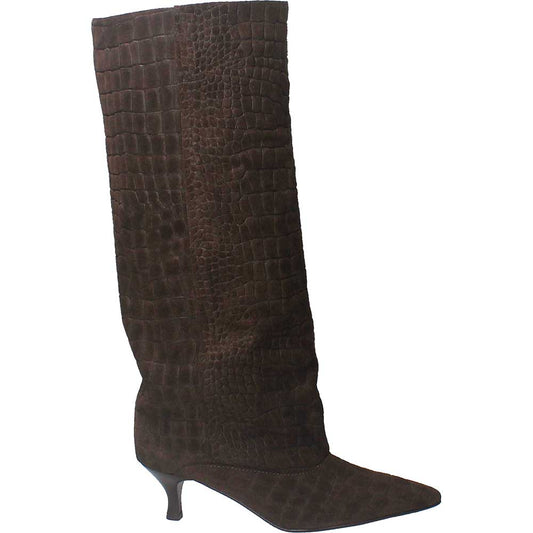 LM - Stivale Croco camoscio testa di moro