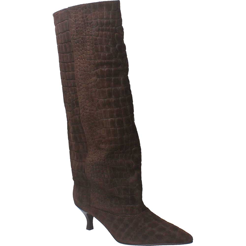 LM - Stivale Croco camoscio testa di moro