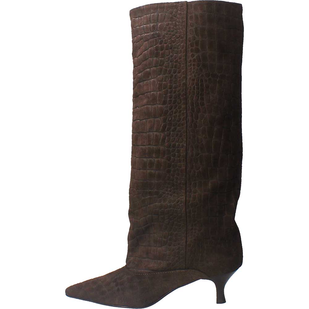 LM - Stivale Croco camoscio testa di moro