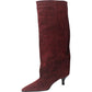 LM - Stivale Croco camoscio bordeaux