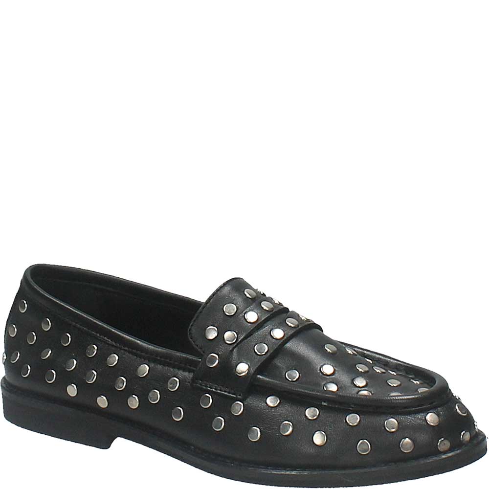LM - Mocassino Malcolm nero con borchie argento