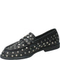 LM - Mocassino Malcolm nero con borchie argento