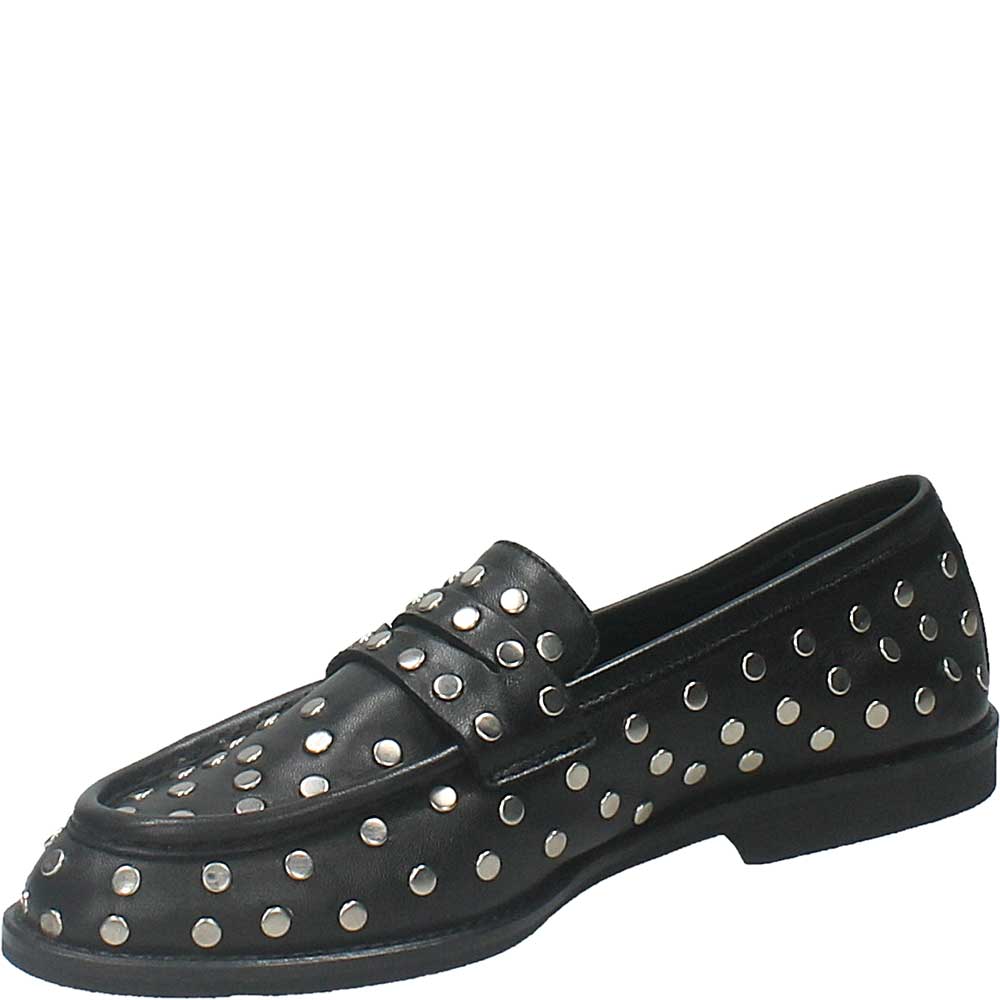 LM - Mocassino Malcolm nero con borchie argento