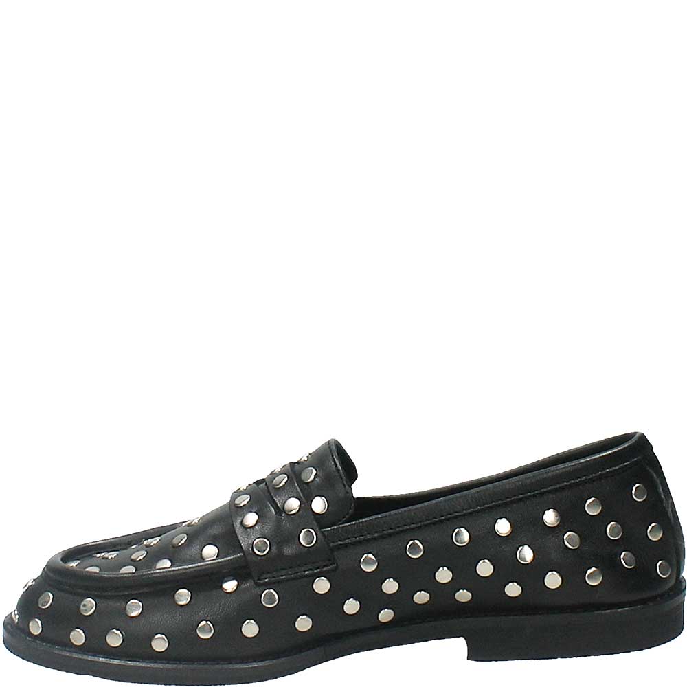 LM - Mocassino Malcolm nero con borchie argento