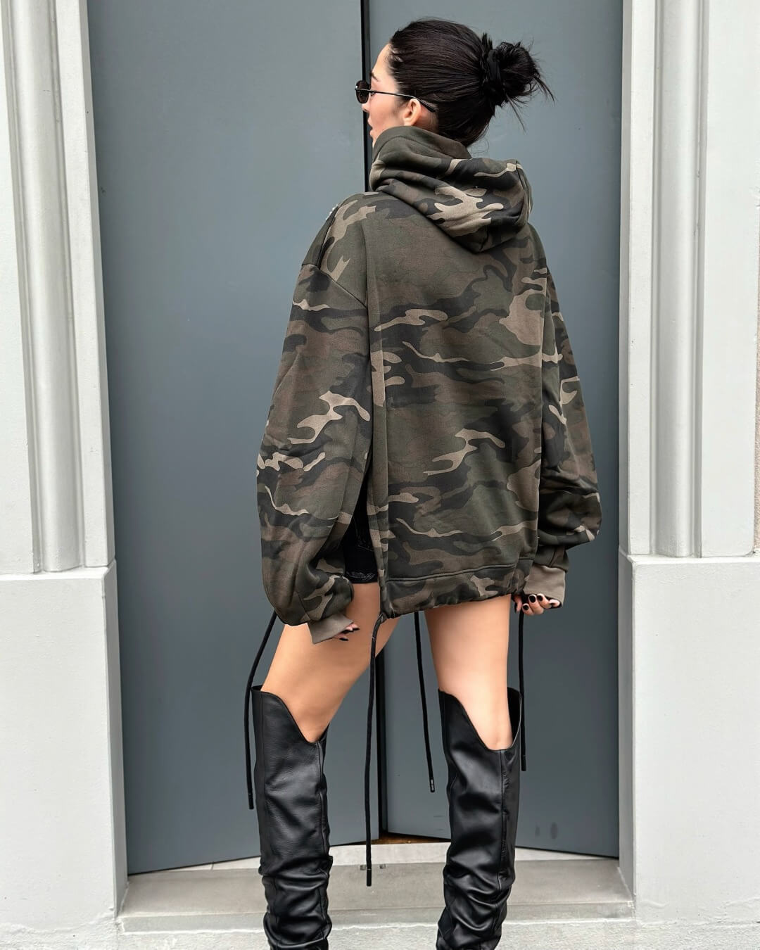 OF - ODI ET AMO Felpa oversize Krysten mimetico