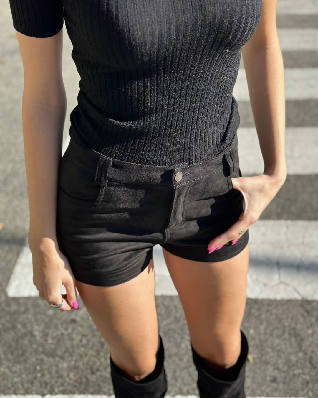 OF - Shorts Philip ecosuede nero