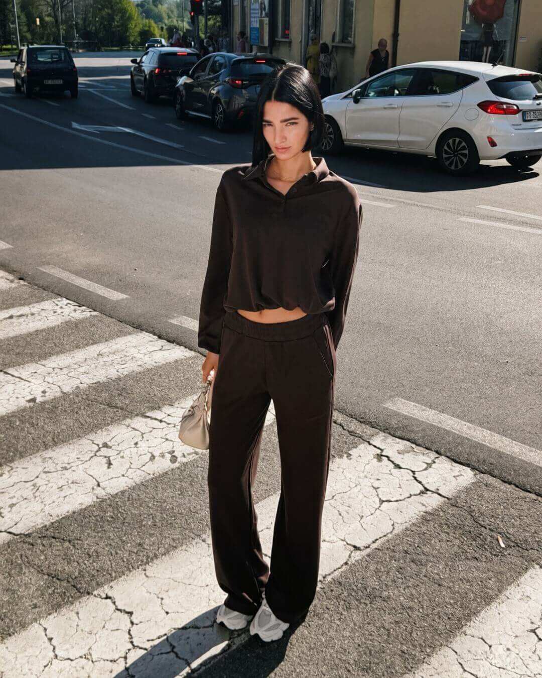 OF - Hinnominate pantalone palazzo viscosa marrone