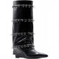 LM - Stivale Percy nero con piercing