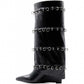 LM - Stivale Percy nero con piercing