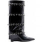 LM - Stivale Percy nero con piercing