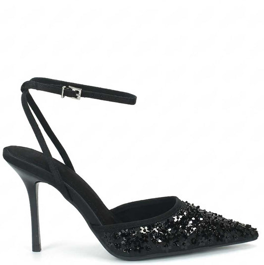 LM - Tacco Sabrina nero con paillettes