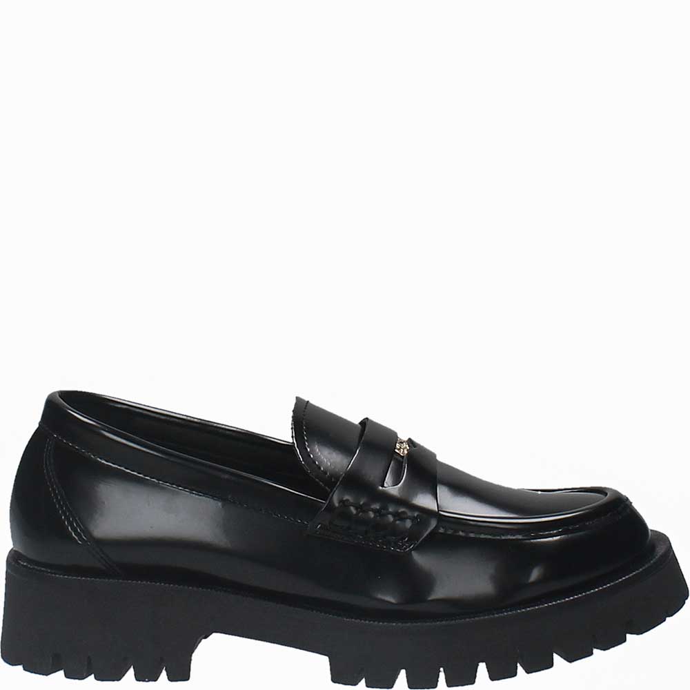 LM - Mocassino Mickey nero con moneta