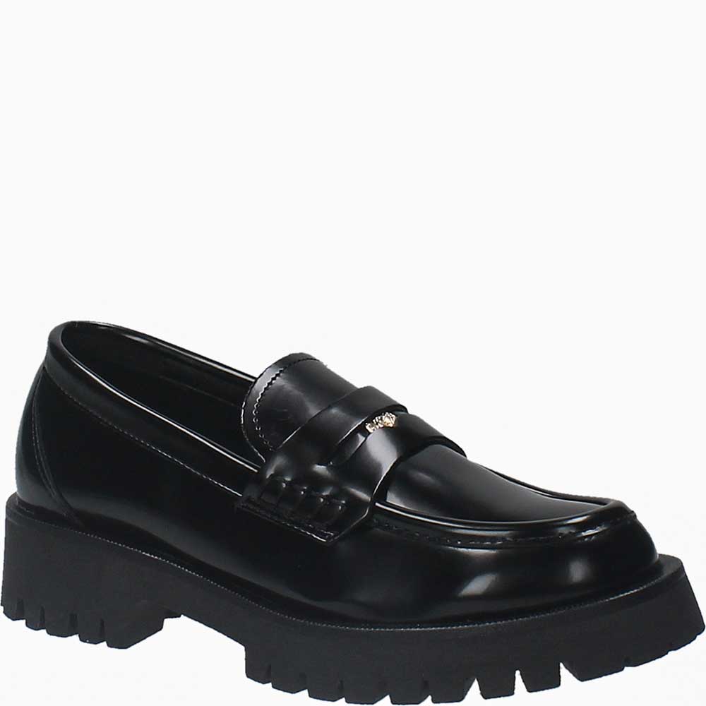 LM - Mocassino Mickey nero con moneta