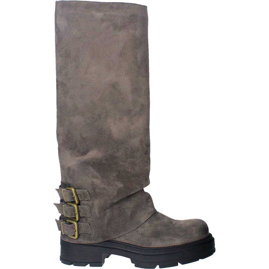 LM - Stivale Ice suede grigio con fibbie