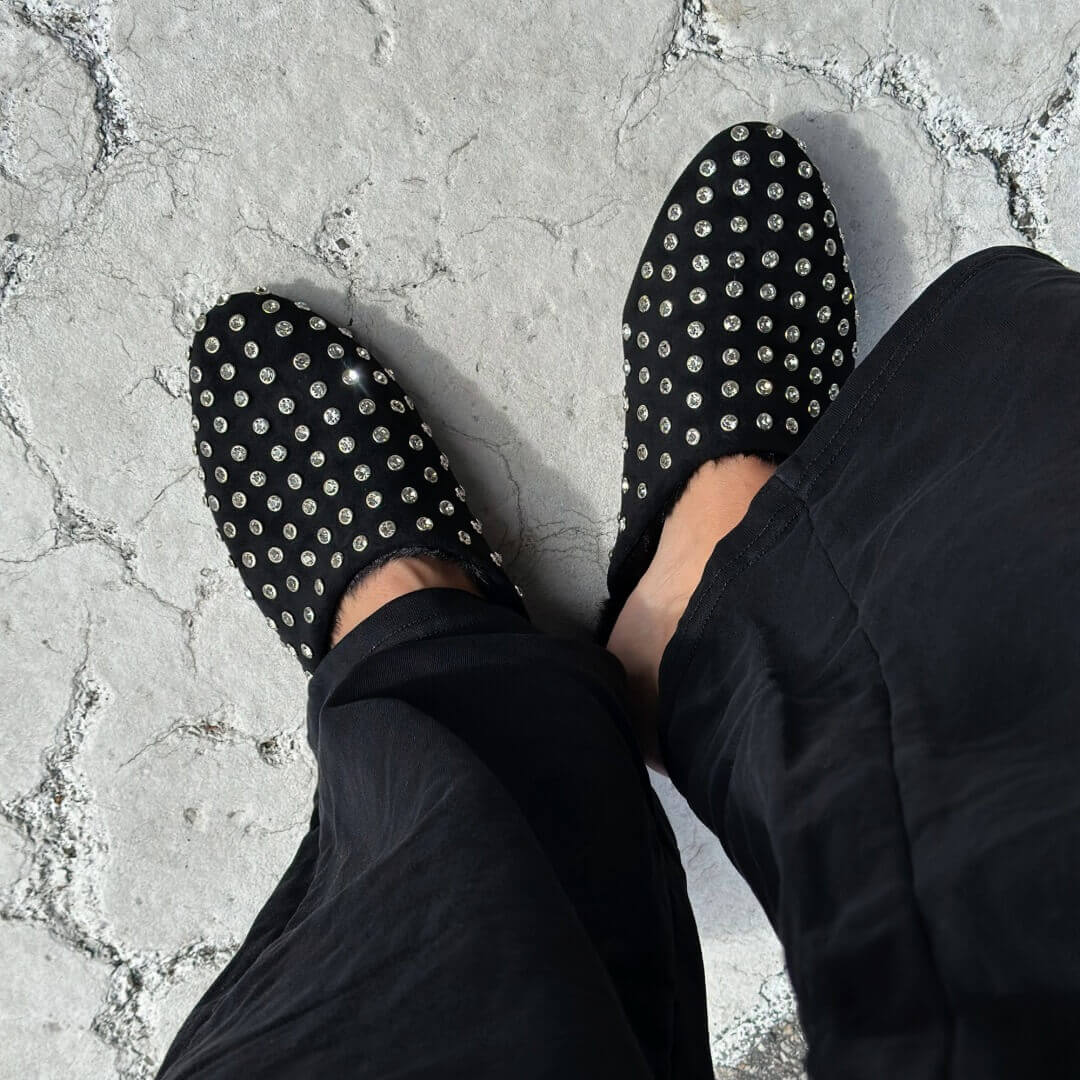 OF - Sabot Silva nero con strass