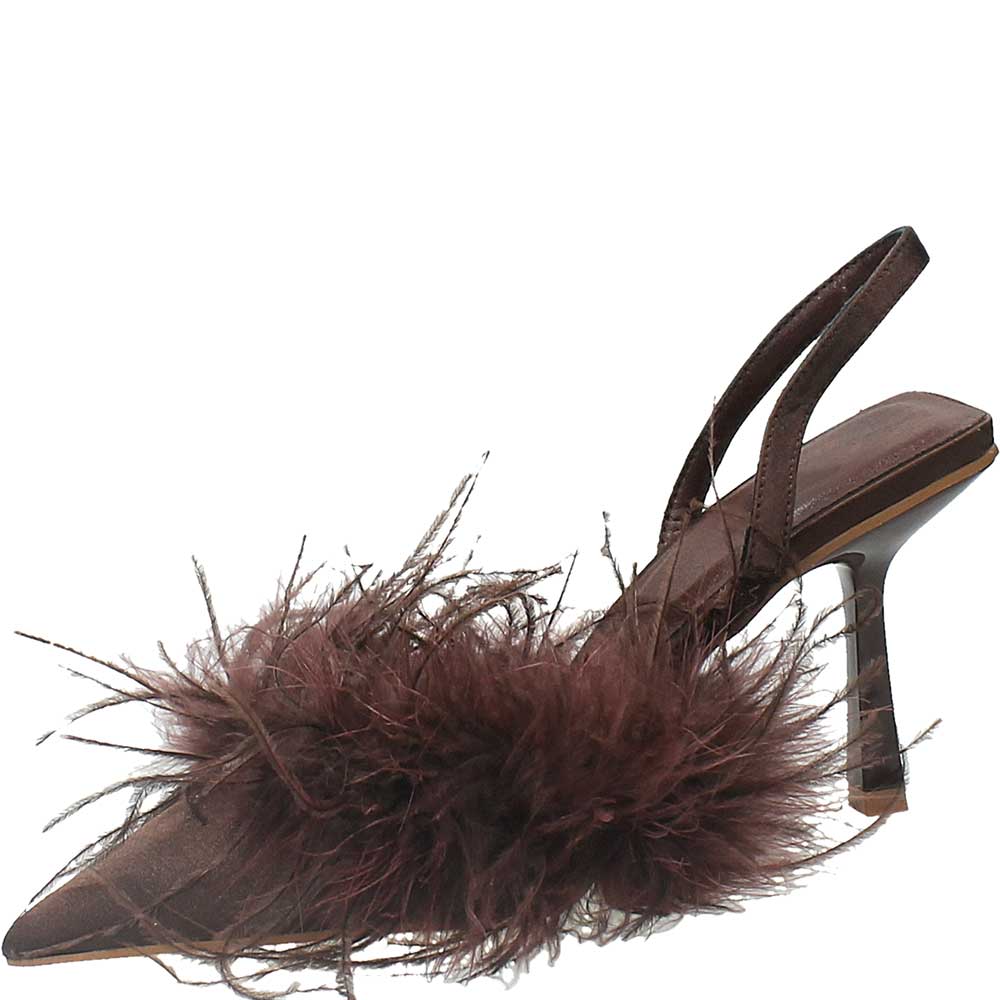 LM - Tacco Femme piume marrone