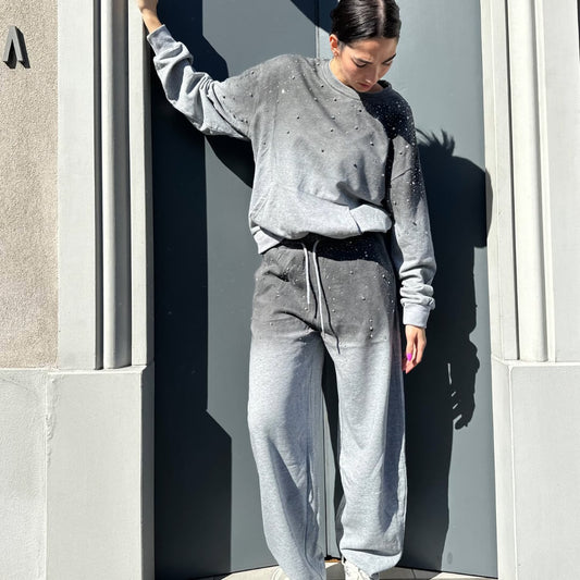 OF - Set tuta Pam degradè con pietre