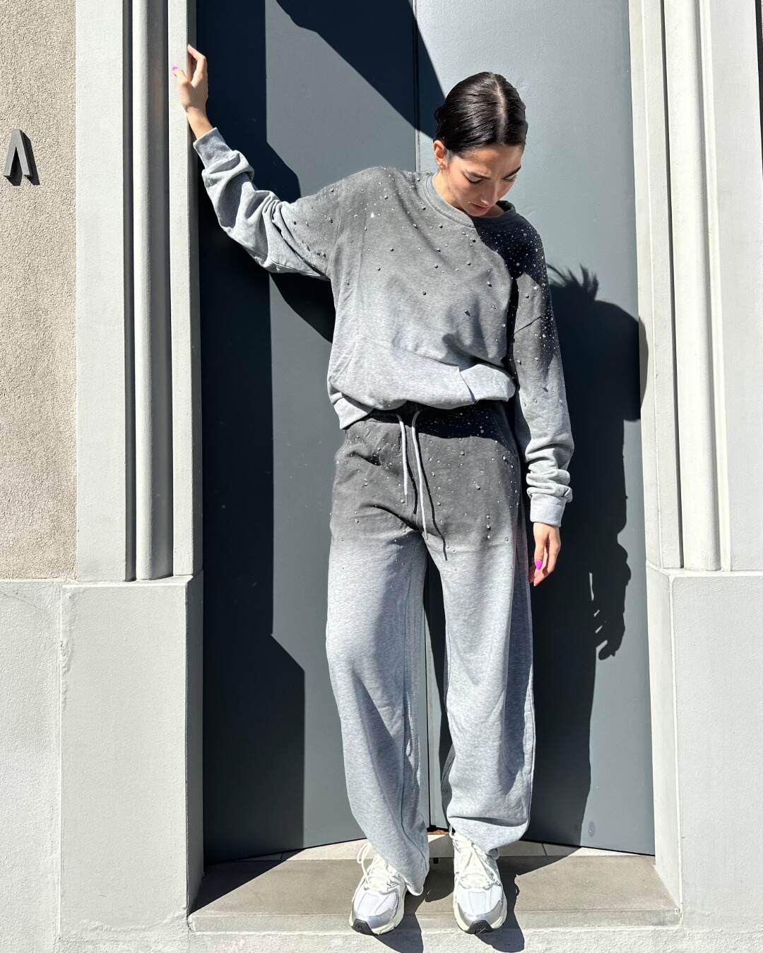 OF - Set tuta Pam degradè con pietre