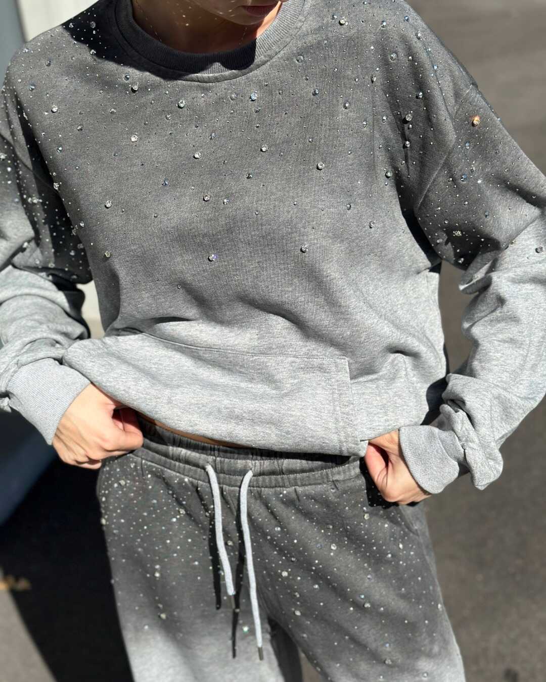 LM - Set tuta Pam degradè con pietre