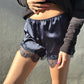 LM - Shorts Chris blu satin con pizzo