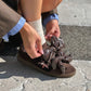 OF - Sneaker Joyce testa di moro con fiocchi