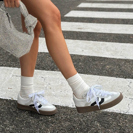 OF - Sneaker Corole bianco con stringhe pizzo