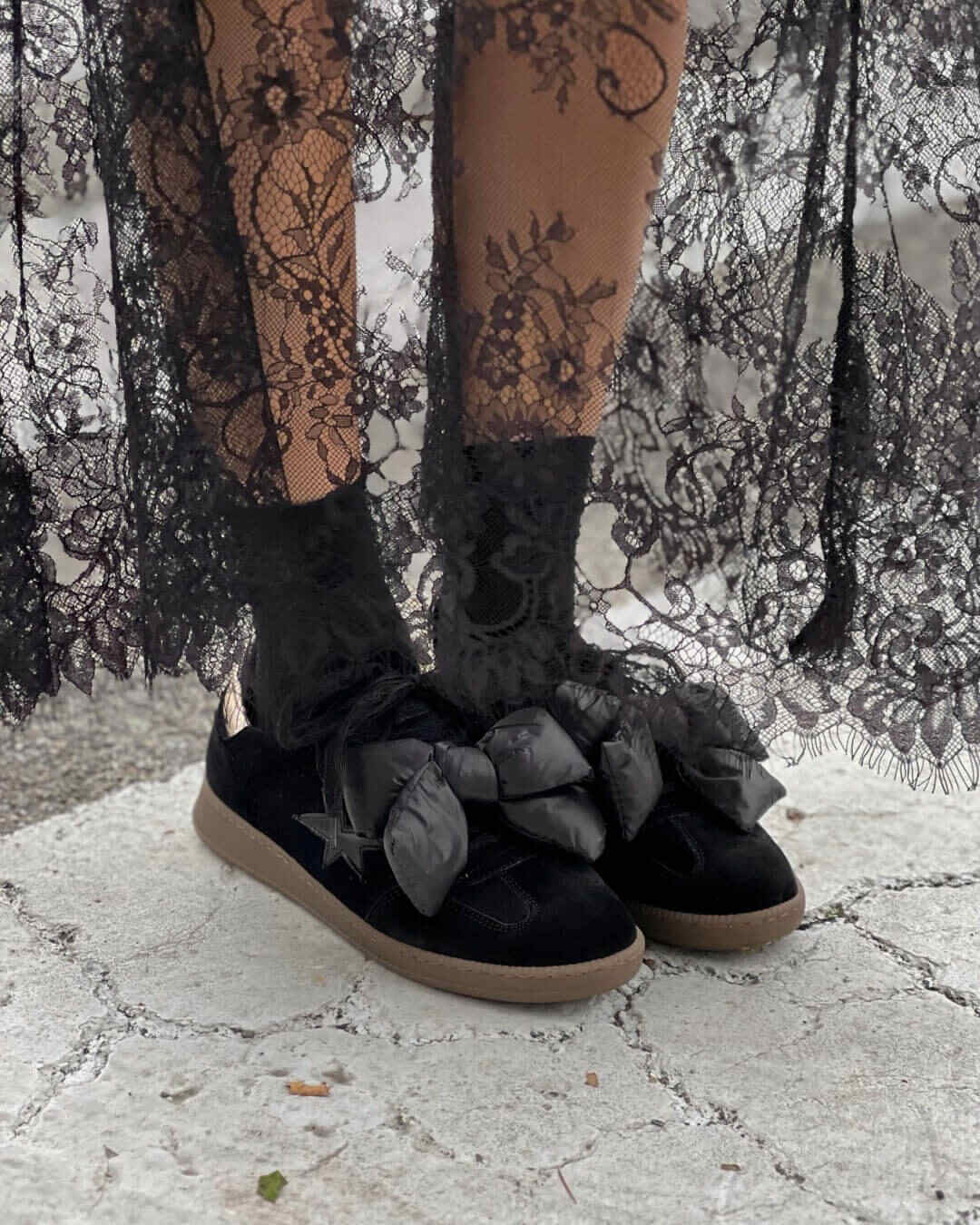 OF - Sneaker Milly nero velluto nero