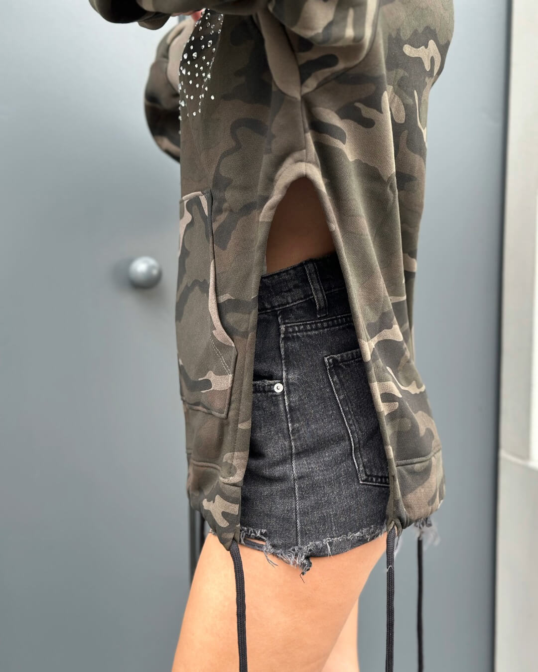 OF - ODI ET AMO Felpa oversize Krysten mimetico