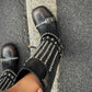 OF - Stivale Lara grigio vintage con borchie